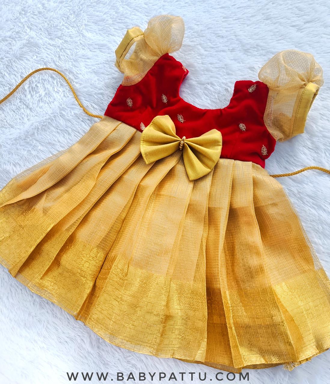 Red & Gold Tissue Frock