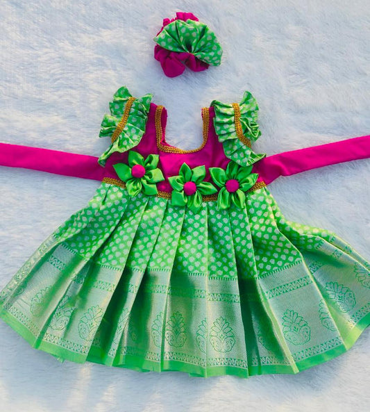 Pink and Green Frock