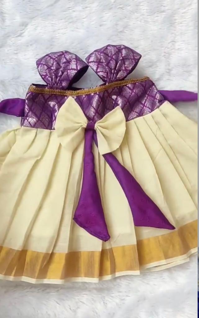 Purple and White Frock