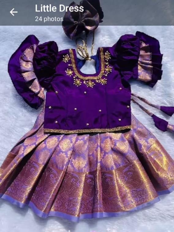 Purple and Lavender Pattu pavada