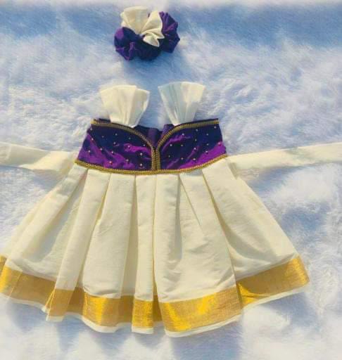 Purple and White Frock