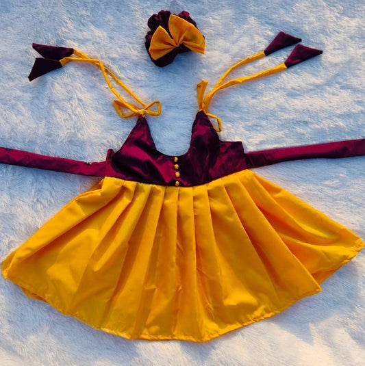 Maroon and Yellow Frock