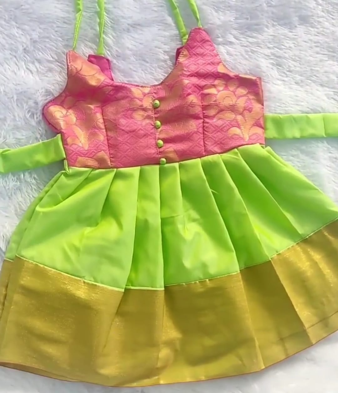 Pink and Green Frock