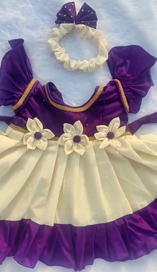 Purple and White Frock