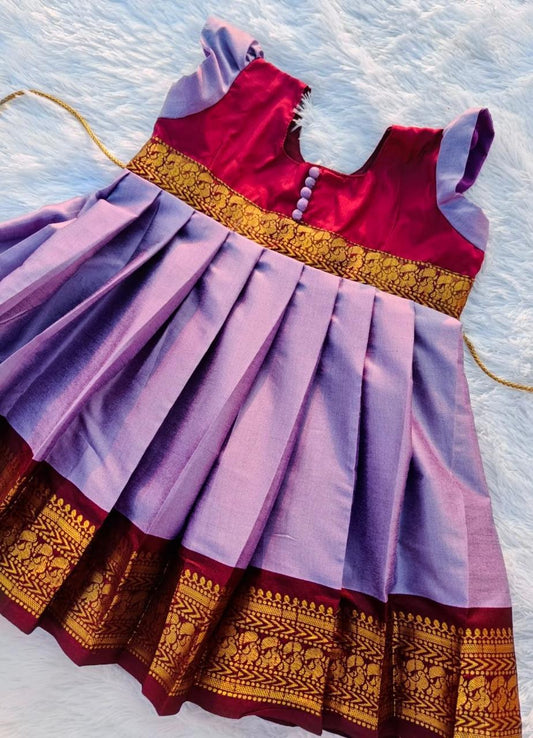 Marron & Purple  Frock