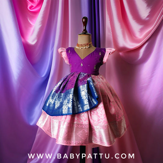 Purple & Baby Pink Remo Frock