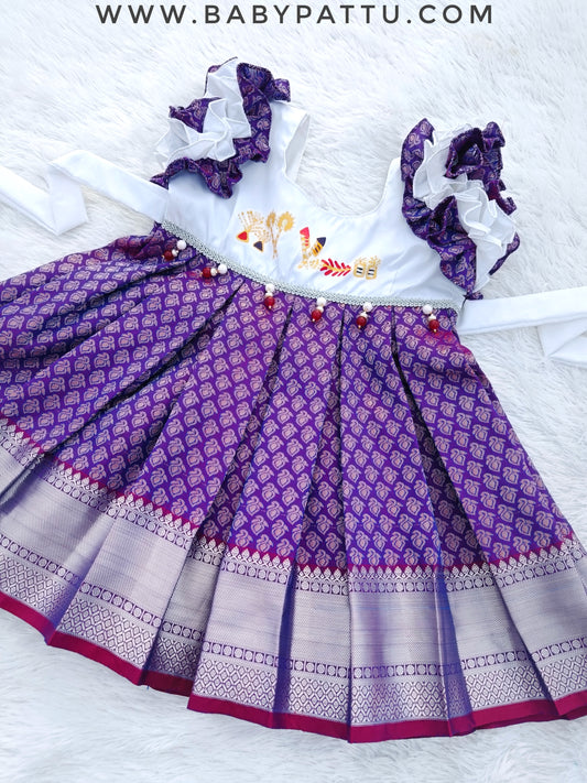 White & Purple Hand painted crackers themed Diwali Collections 2024