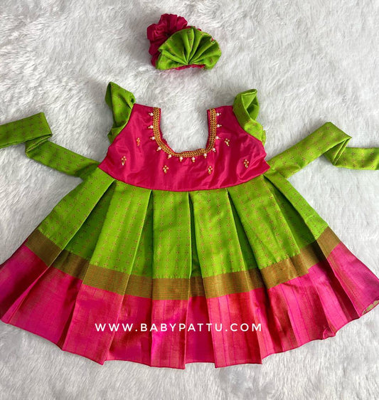 Pink & Parrot Green Frocks