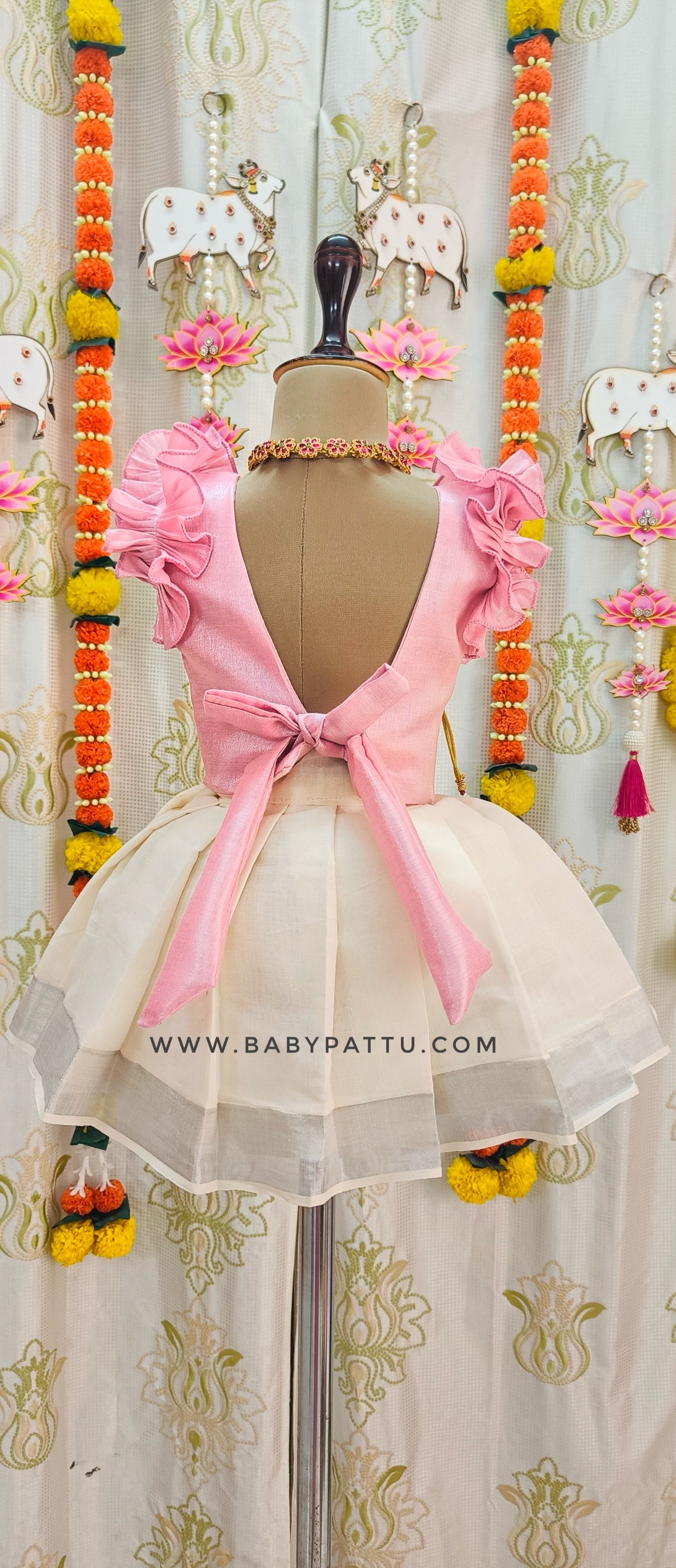 🌾🌾Baby Pink Kerala Cotton Pattu Pavada  || Vishu Collection || 2024 || 🌾🌾