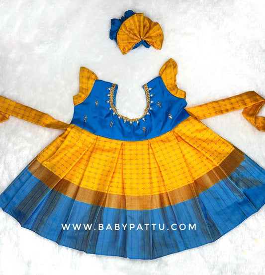 Rani Blue & Yellow Frock