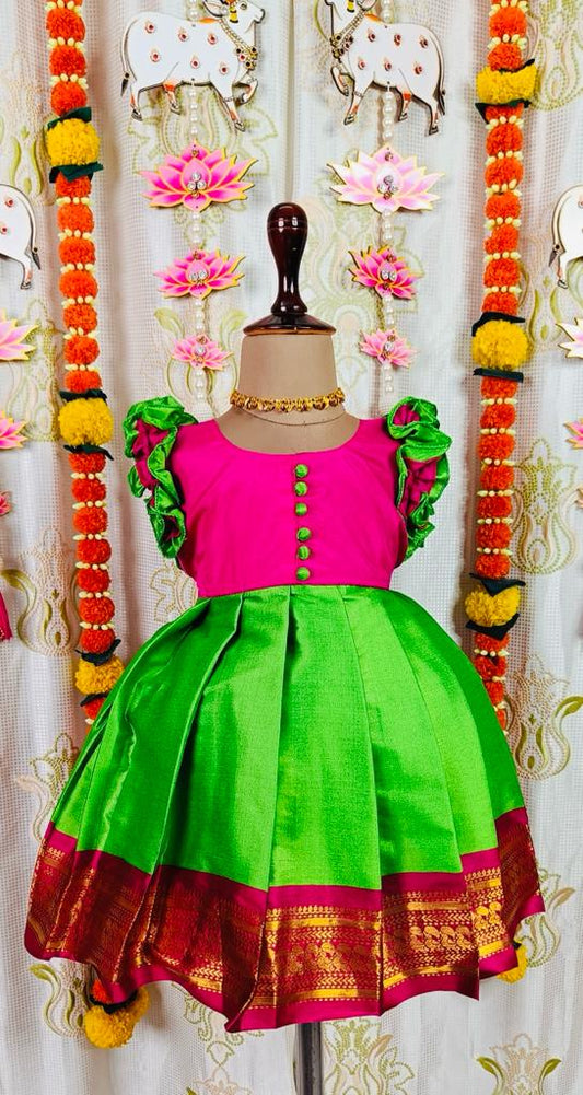 Pink & Green Frock