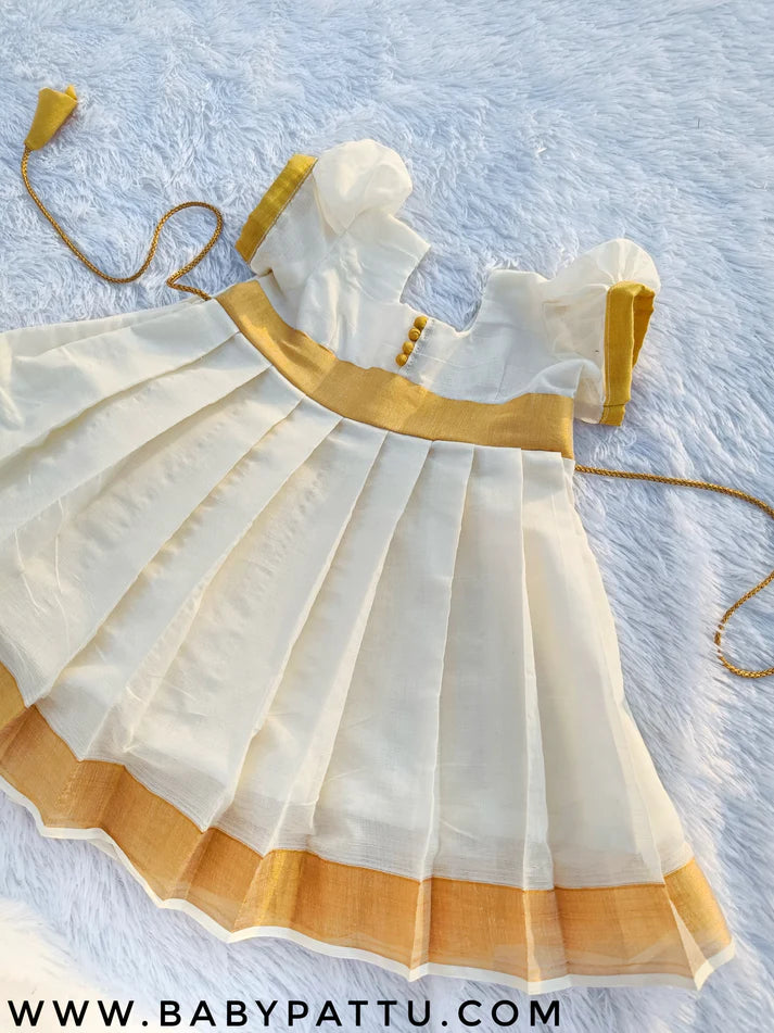 kerala Cotton Gold Frock