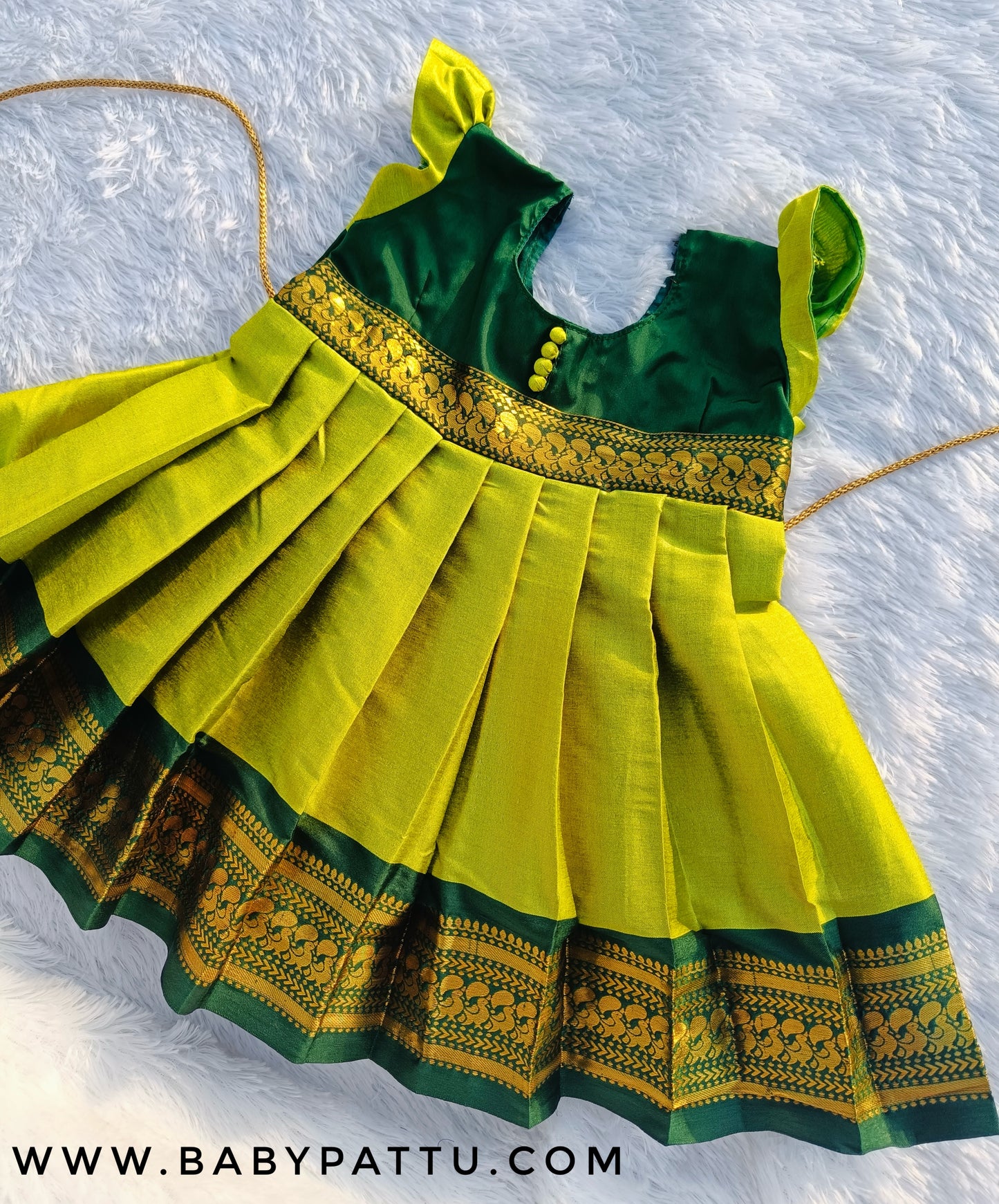 Green And Parrot Green Frock