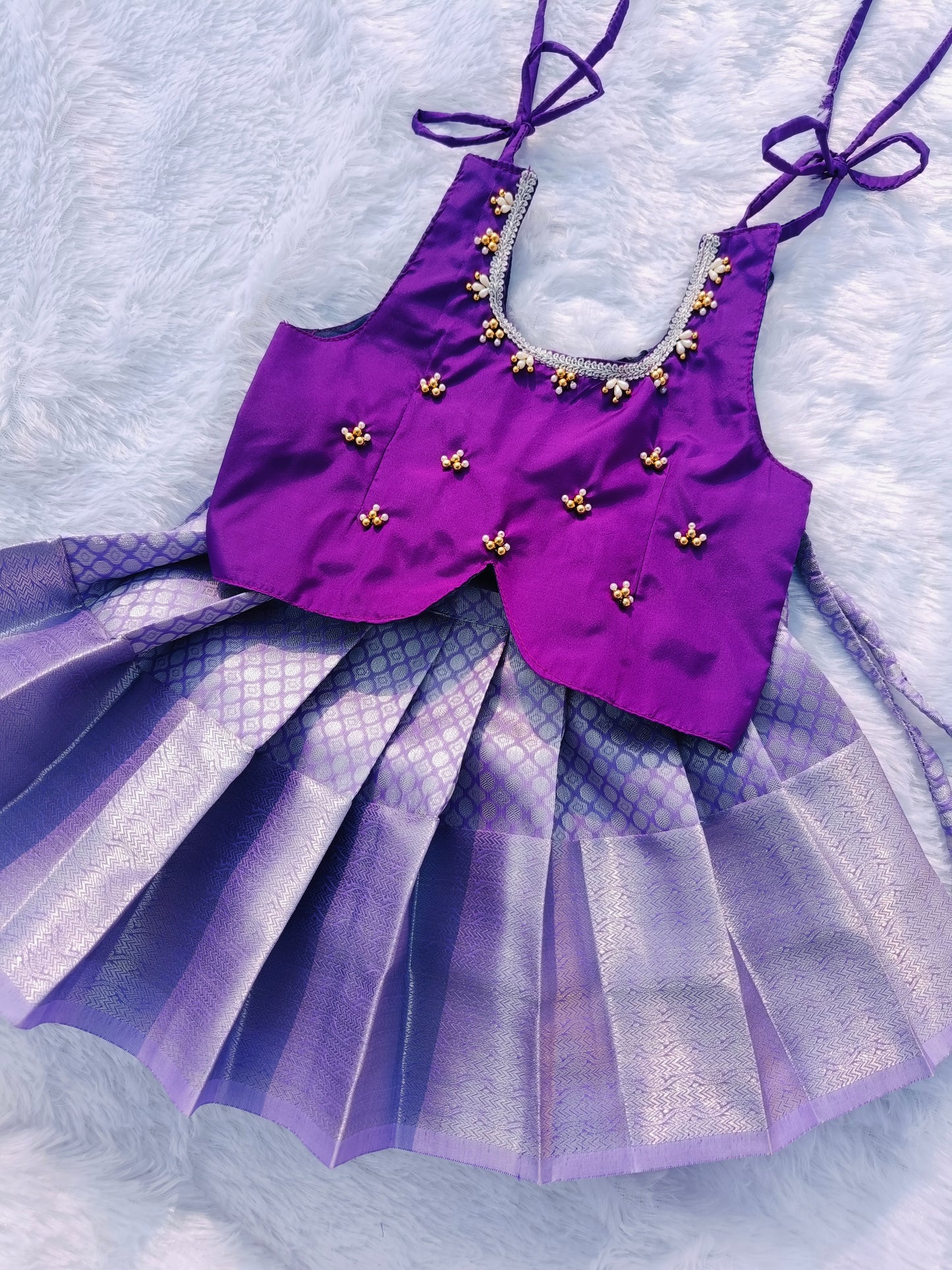 Purple & Lavender Pattu Pavada