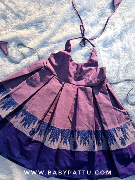 Pure Cotton Purple Frock Summer Collection