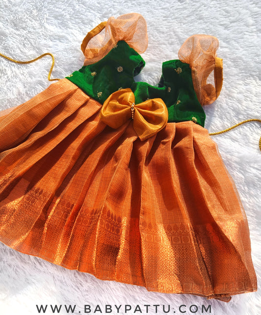 Green & copper frock