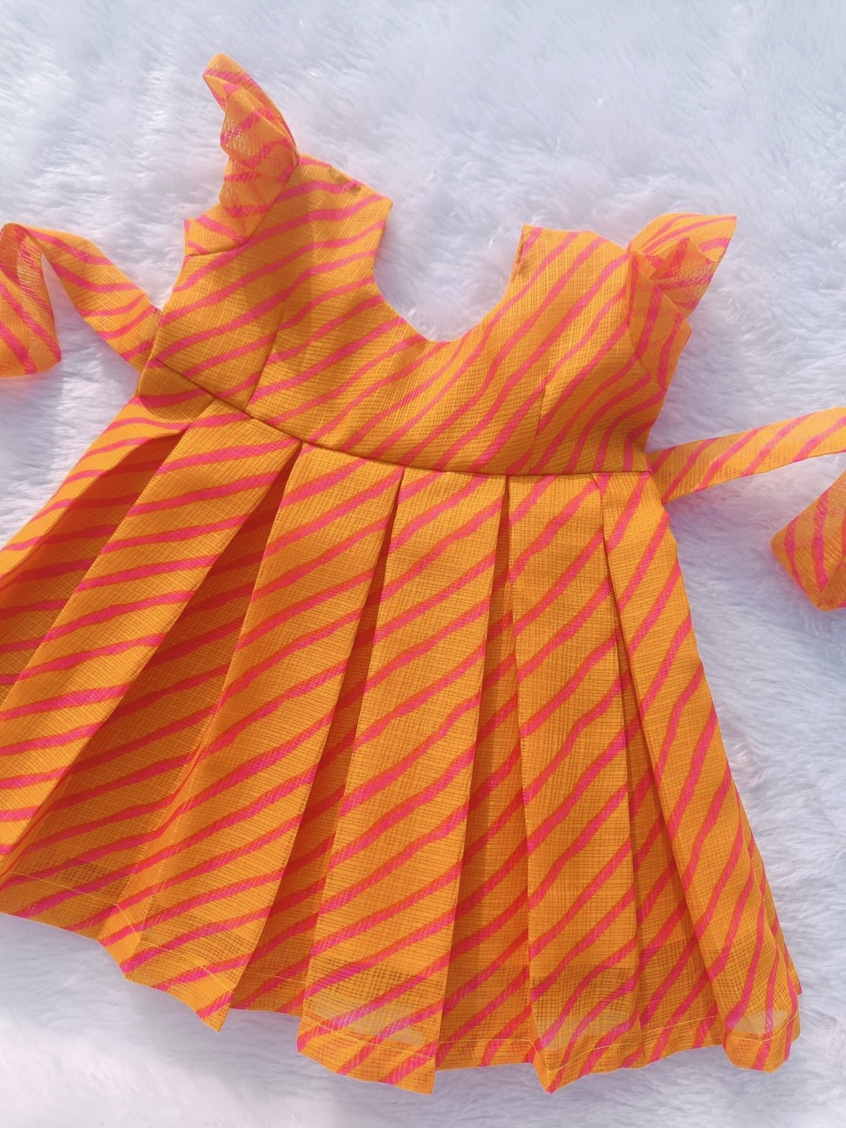 Orange Colour Kota Cotton Frock