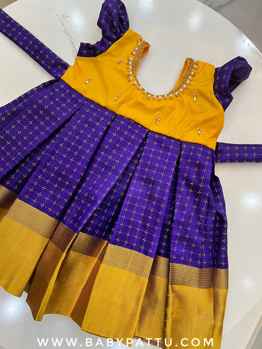 Yellow and purple frock