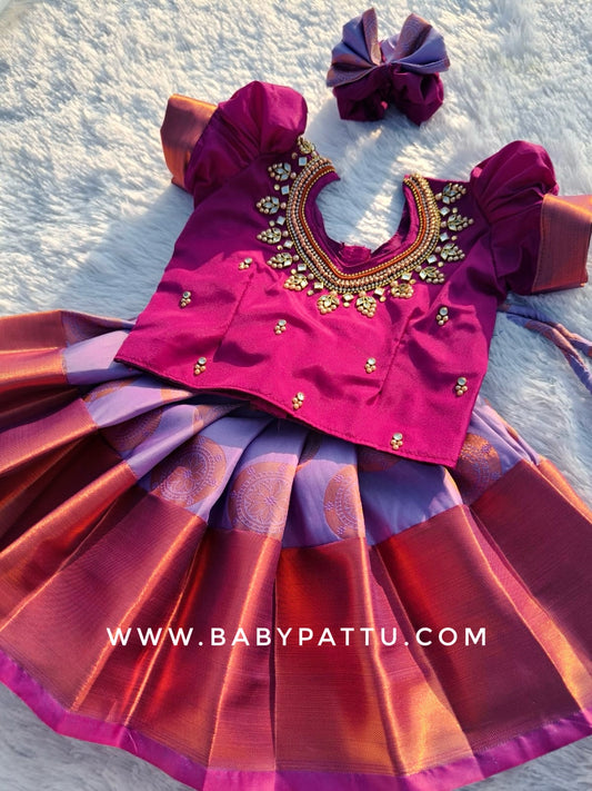 Pretty Purple & Lavender  pattu pavada