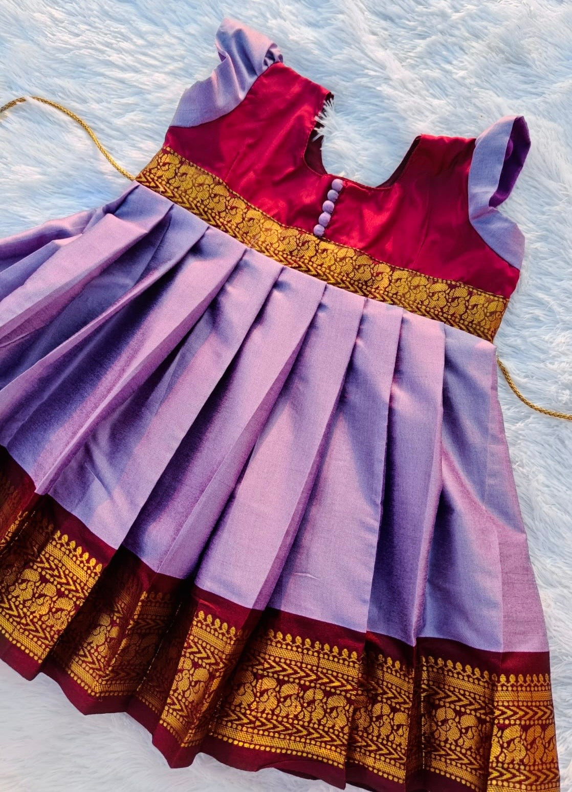 MAROON AND PURPLE COLOUR FROCK