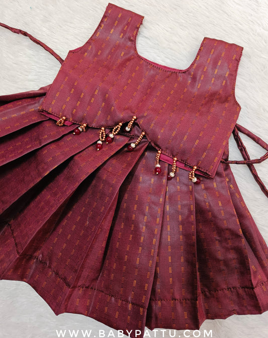 Dark onion Co-ord set pattu pavada