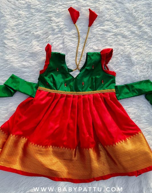 Green and Red frock
