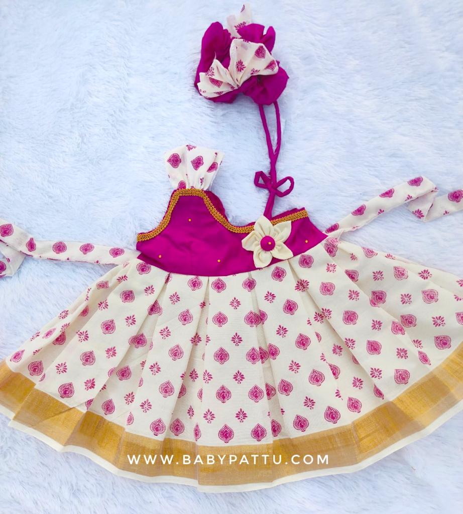 Pink & White Kasuvu Cotton Frock